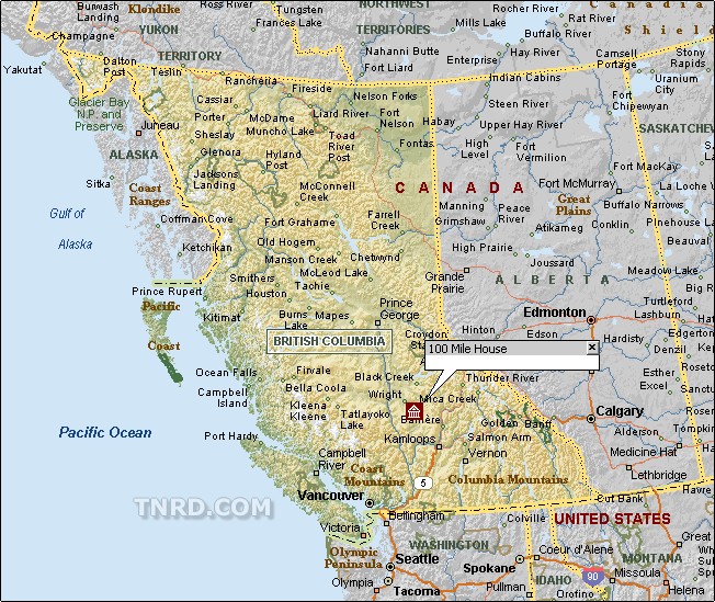 100 Mile House Map
